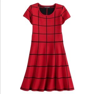 Girls My Michelle Grid Pattern Sweater Dress